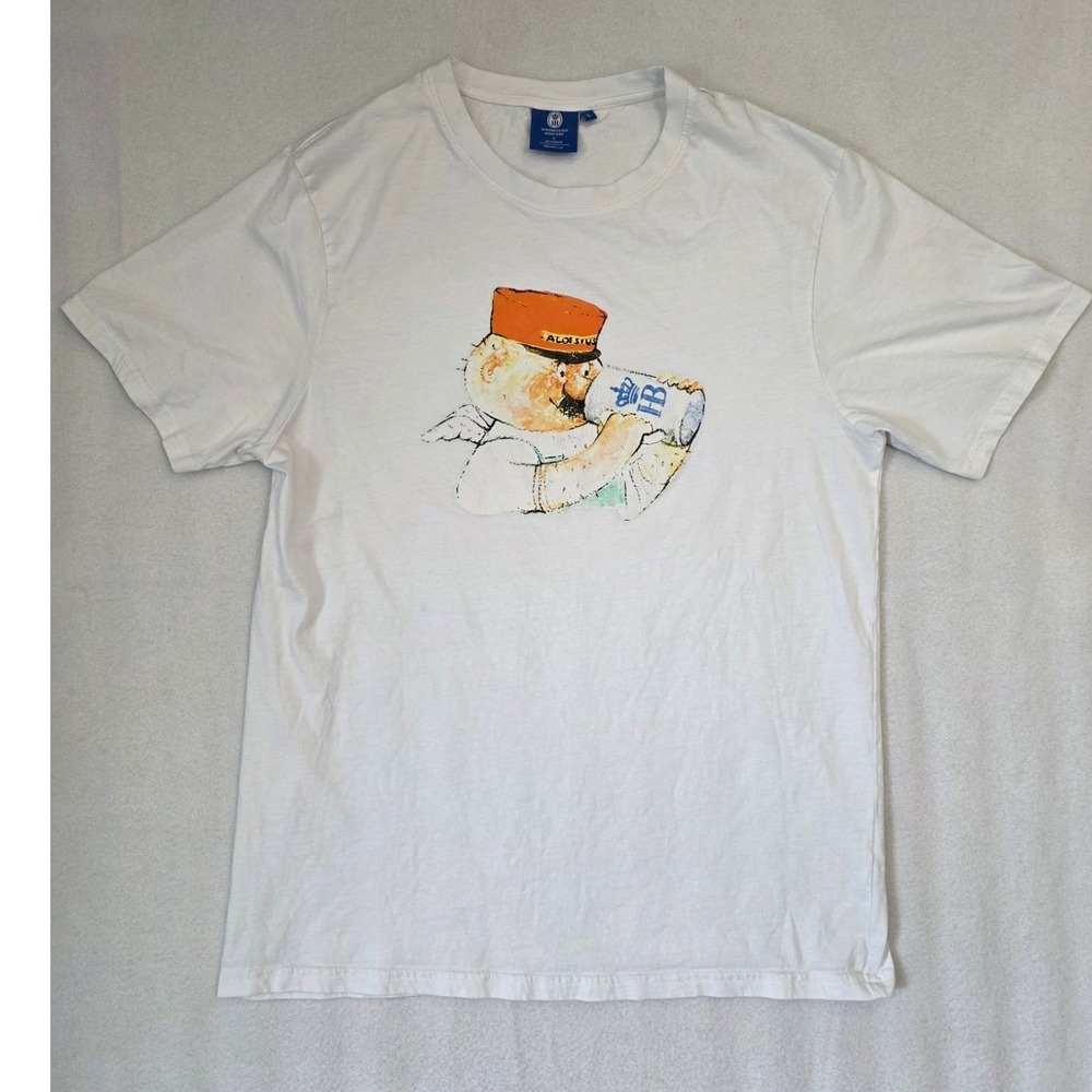Hofbrauhaus Munchen Aloisius Graphic T-Shirt Large White Cotton Octoberfest Tee